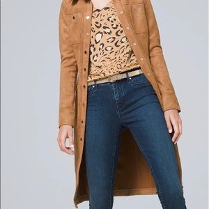 WHBM Faux Suede Shirtdress